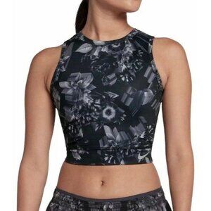 Nike Women's Epic Lux Black/Grey Printed Crop Running Tank Size S